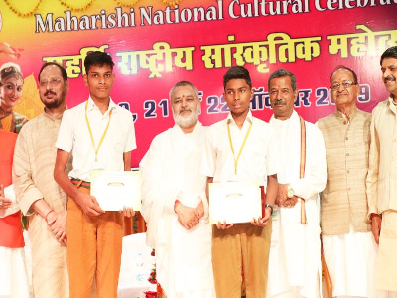 The memorable three days of Maharishi National Cultural Celebration commenced on 20th October, was concluded on 22nd October, 2019 with the remaining competitions, like Vocal Classical Junior and Senior and Orchestra followed by Valedictory function presided by Hon'ble Chairman Sir, in the august presence of all the Directors of Maharishi Vidya Mandir Schools Group, Principals of various Maharishi Vidya Mandir Schools, teachers, students, staff members and parents.