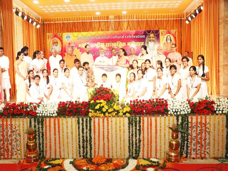 The memorable three days of Maharishi National Cultural Celebration commenced on 20th October, was concluded on 22nd October, 2019 with the remaining competitions, like Vocal Classical Junior and Senior and Orchestra followed by Valedictory function presided by Hon'ble Chairman Sir, in the august presence of all the Directors of Maharishi Vidya Mandir Schools Group, Principals of various Maharishi Vidya Mandir Schools, teachers, students, staff members and parents.