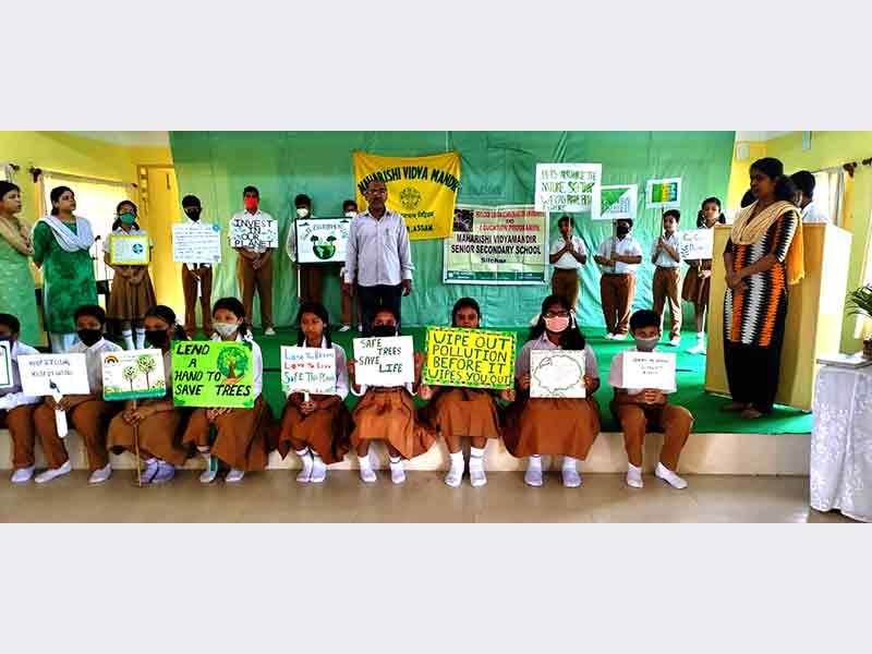 MVM Silchar: World Environment Day celebrated at Maharishi Vidya Mandir Silchar with lots of enthusiasm. Students planted saplings and drawn posters.