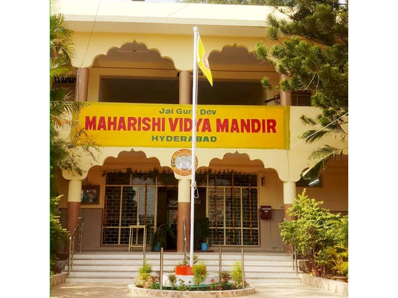 Maharishi Sansthan's flag hoisting at MVM Hyderabad on Vijayadasami Day on 15th October 2021.