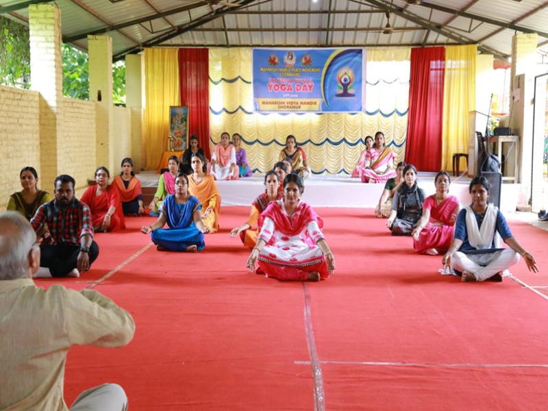 	International Yoga Day was celebrated at Maharishi Vidya Mandir Shoranur.